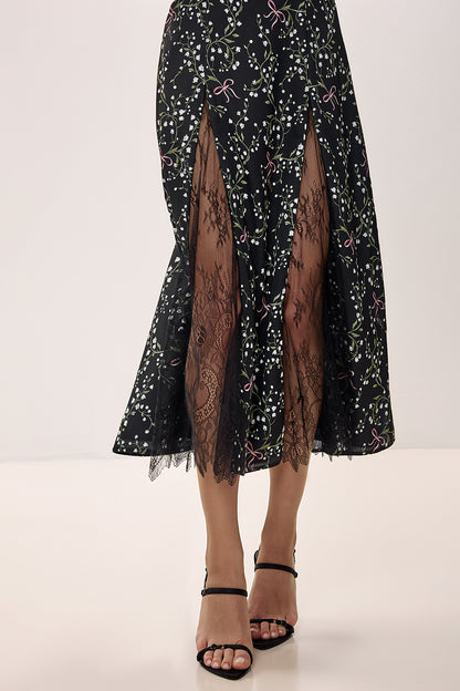 Midi Dress with Structured Bodice