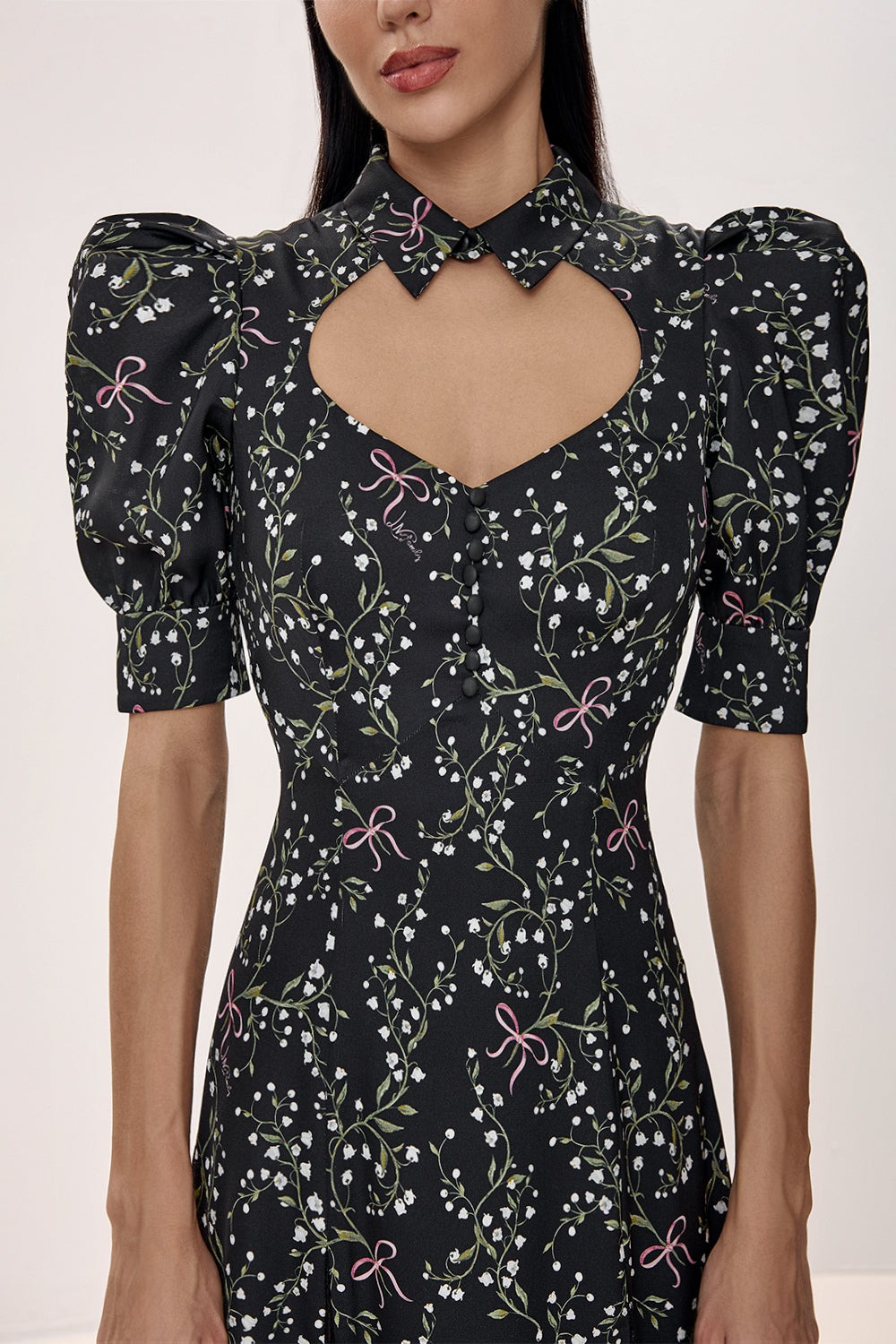 Midi Dress with Structured Bodice