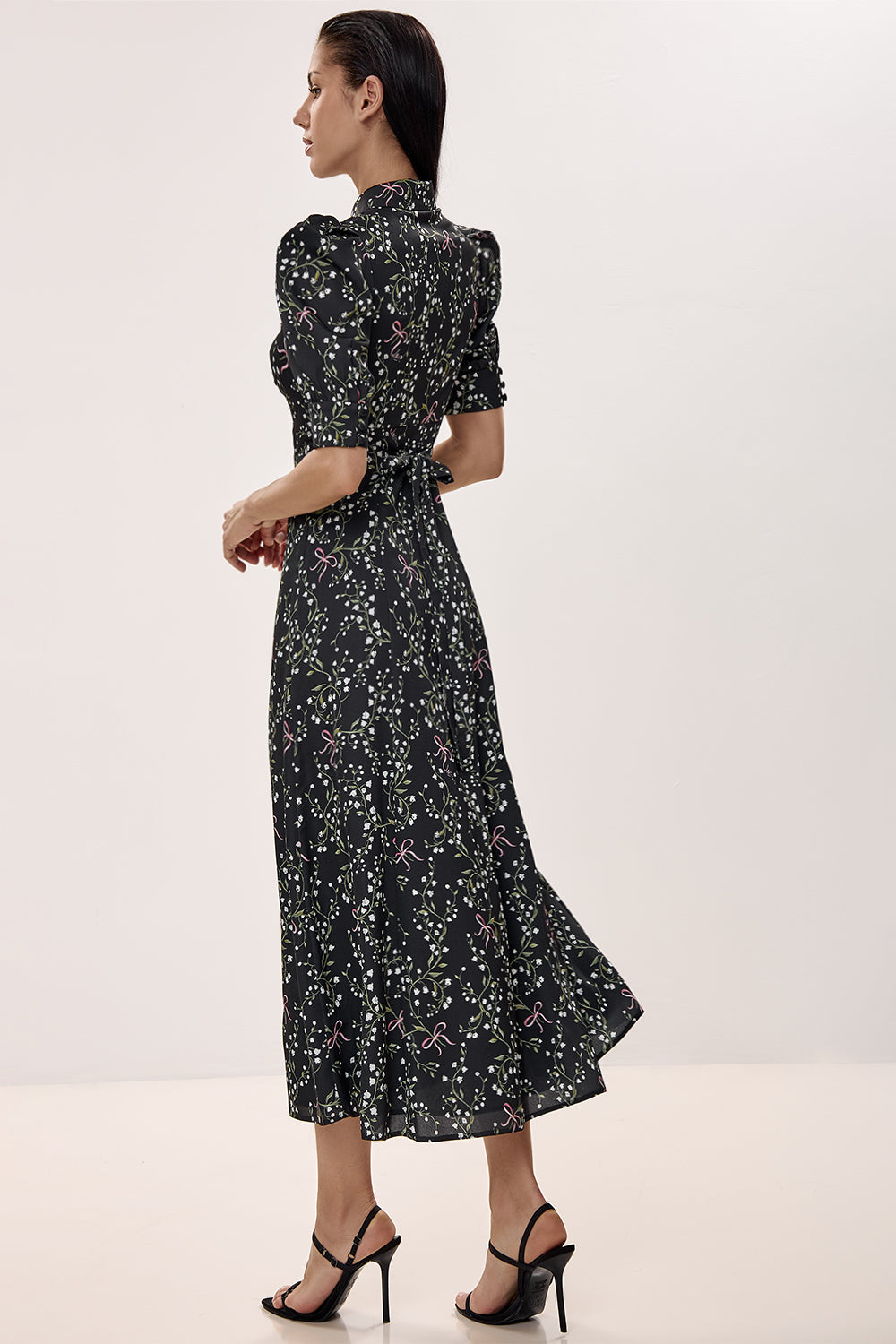 Midi Dress with Structured Bodice
