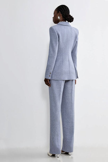 Double-Breasted Knit Blazer
