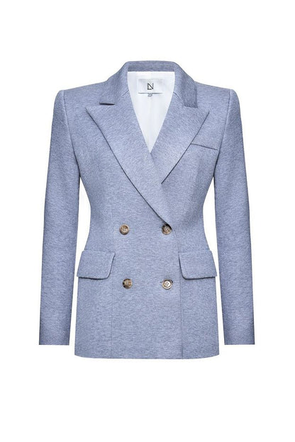 Double-Breasted Knit Blazer