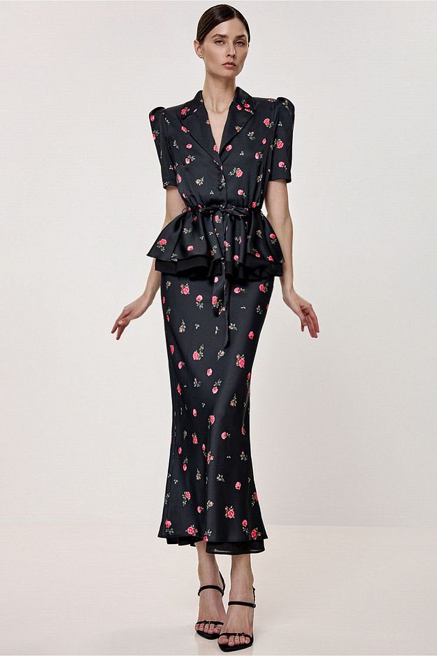 Floral Print Midi Skirt