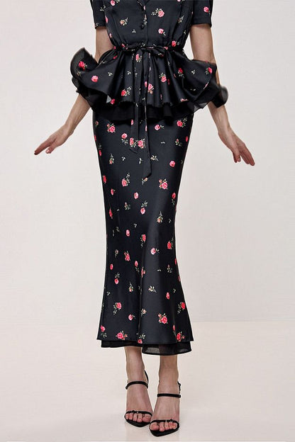 Floral Print Midi Skirt
