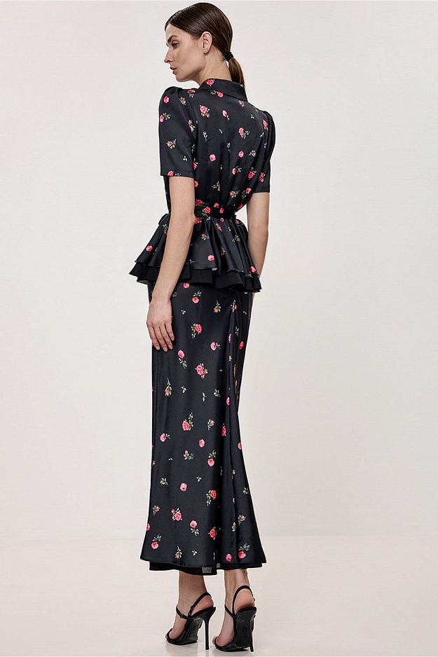 Peplum Blouse with Floral Print