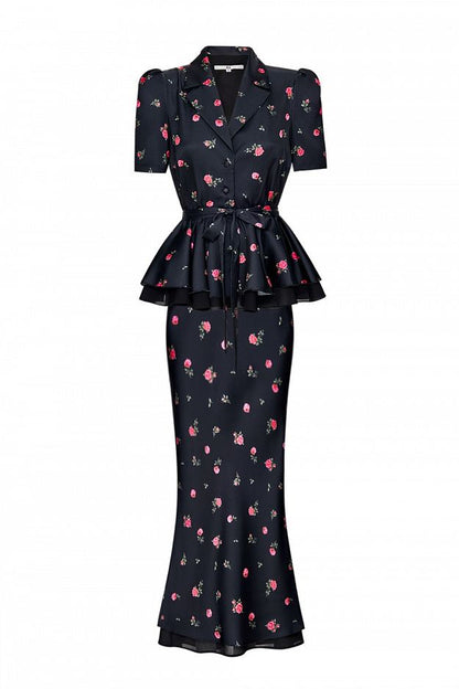 Peplum Blouse with Floral Print