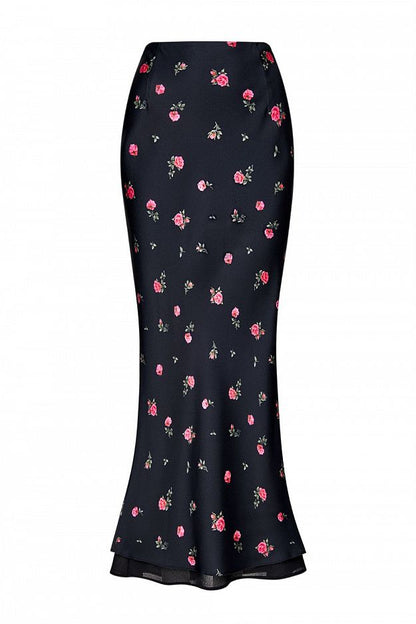 Floral Print Midi Skirt