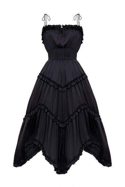 Midi Dress with Asymmetric Skirt