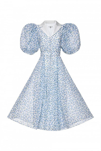 Midi Dress with a Satin Collar