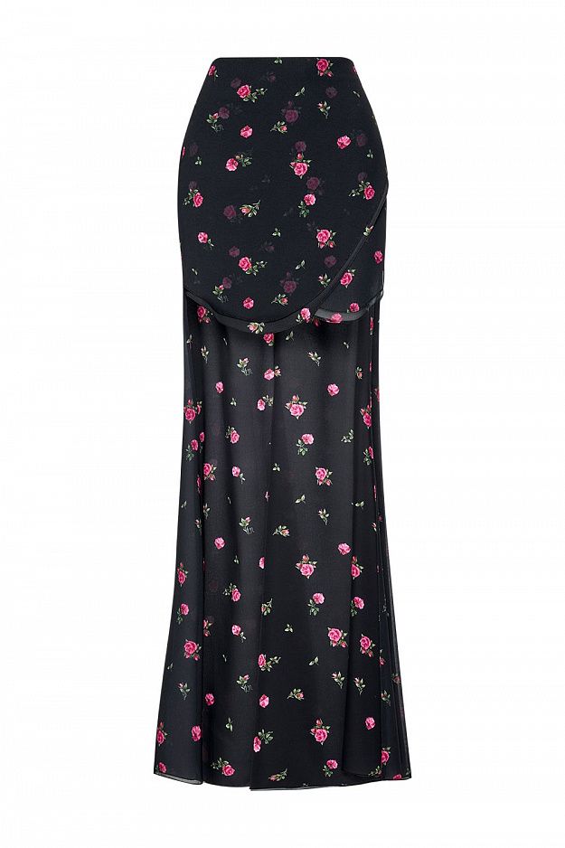 Mini Skirt with Flowing Train