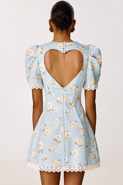 Mini Dress with Heart-Shaped Open Back
