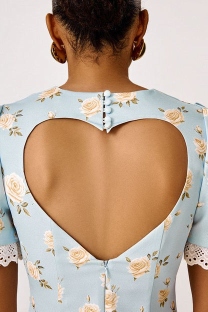Mini Dress with Heart-Shaped Open Back