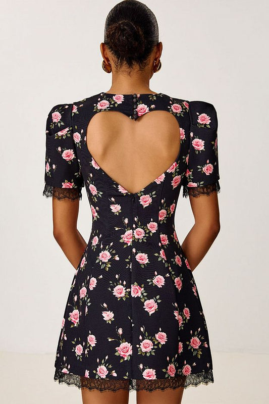 Mini Dress with Heart-Shaped Open Back