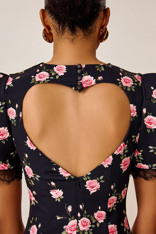 Mini Dress with Heart-Shaped Open Back