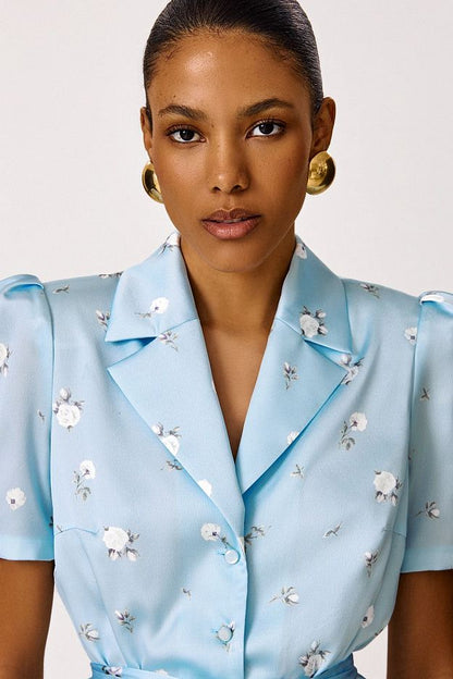 Peplum Blouse with Floral Print