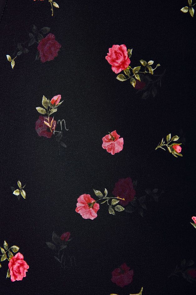 Floral Print Top with Puff Sleeves