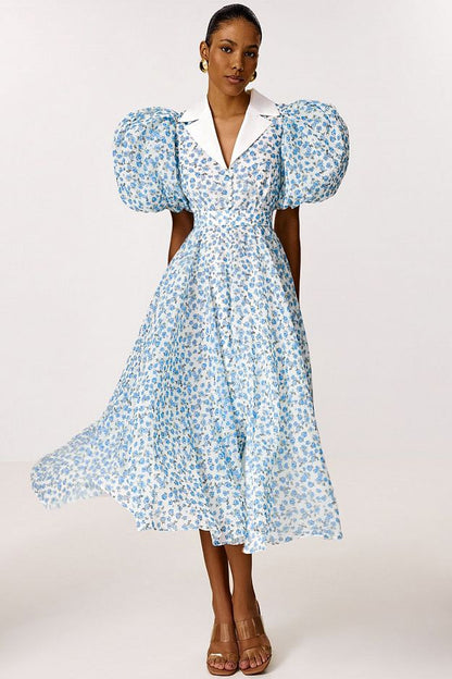 Midi Dress with a Satin Collar