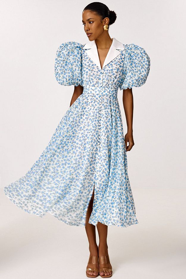 Midi Dress with a Satin Collar