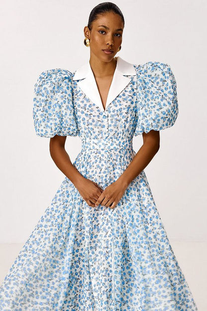 Midi Dress with a Satin Collar