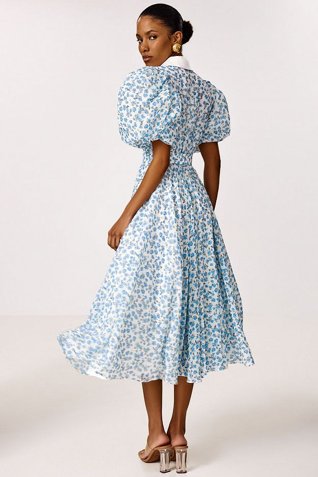 Midi Dress with a Satin Collar