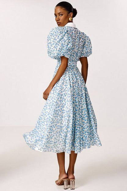 Midi Dress with a Satin Collar