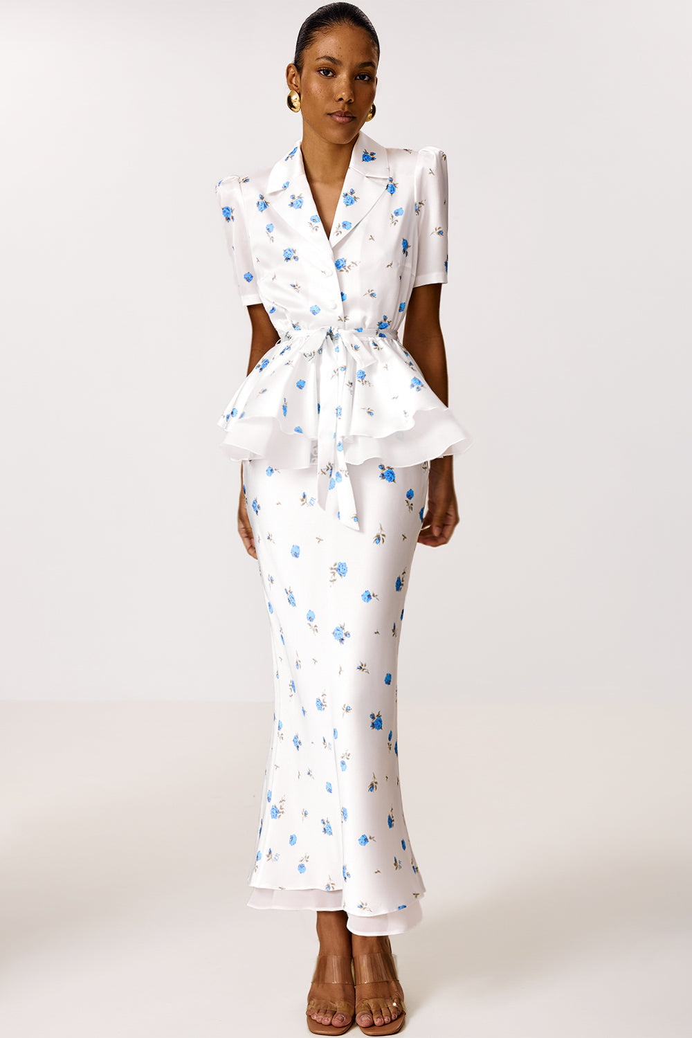 Peplum Blouse with Floral Print