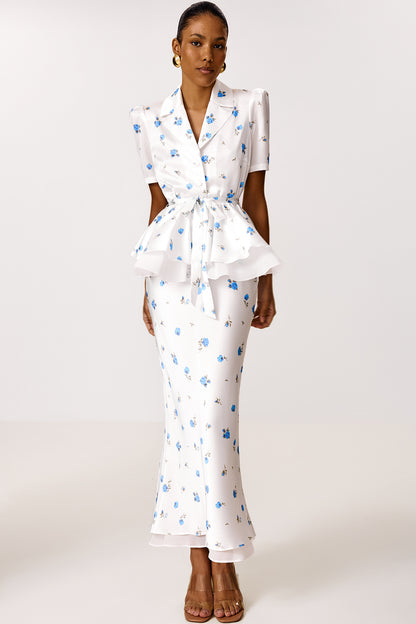 Peplum Blouse with Floral Print