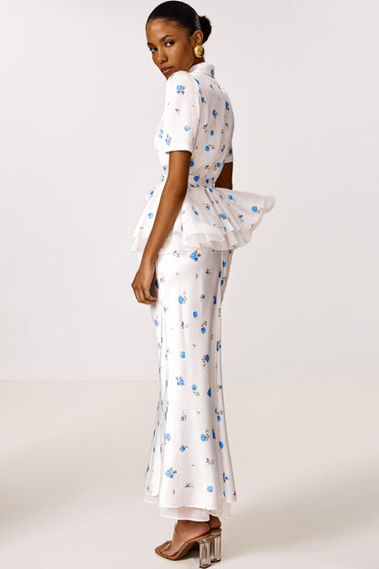 Peplum Blouse with Floral Print