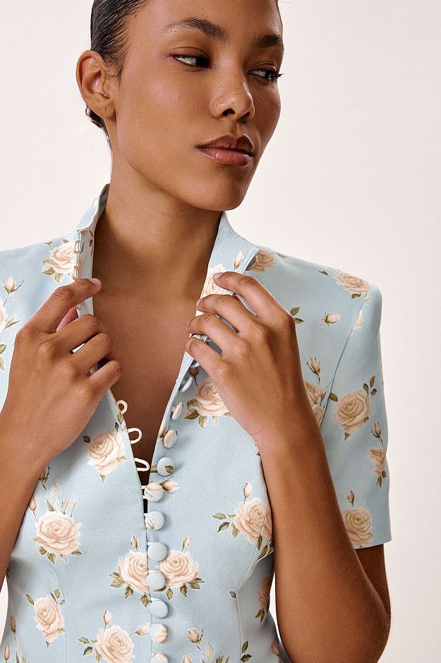 Mini Dress with Decorative Buttons