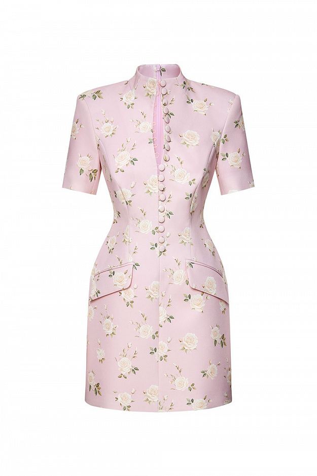 Mini Dress with Decorative Buttons