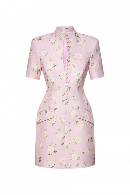 Mini Dress with Decorative Buttons