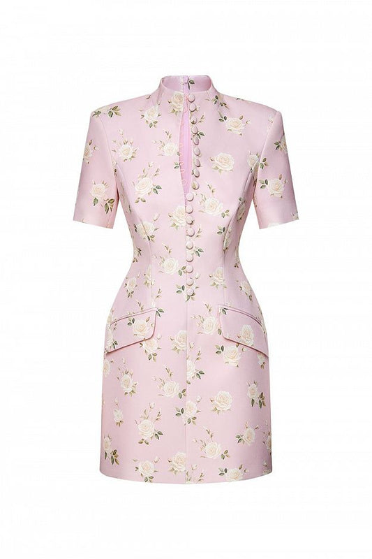 Mini Dress with Decorative Buttons