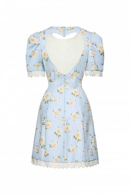 Mini Dress with Heart-Shaped Open Back