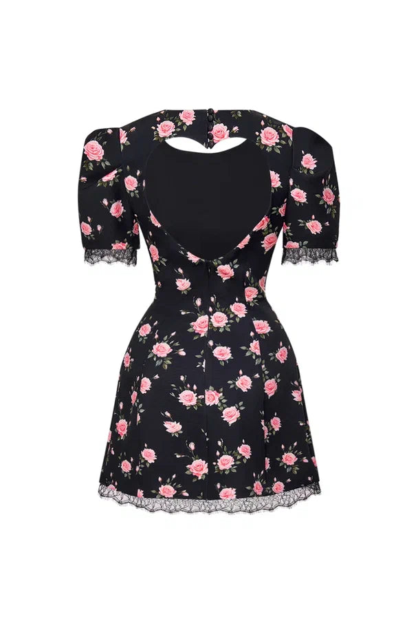 Mini Dress with Heart-Shaped Open Back