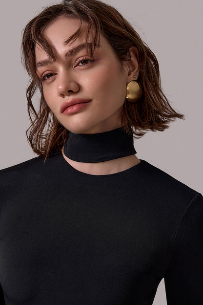 Draped High-Neck Jumpsuit
