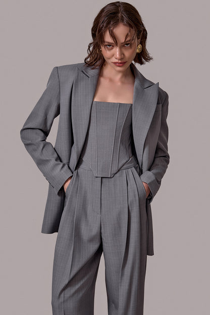 Pinstripe Structured Corset Top