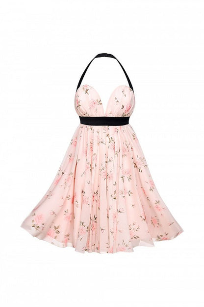Floral Print Chiffon Dress