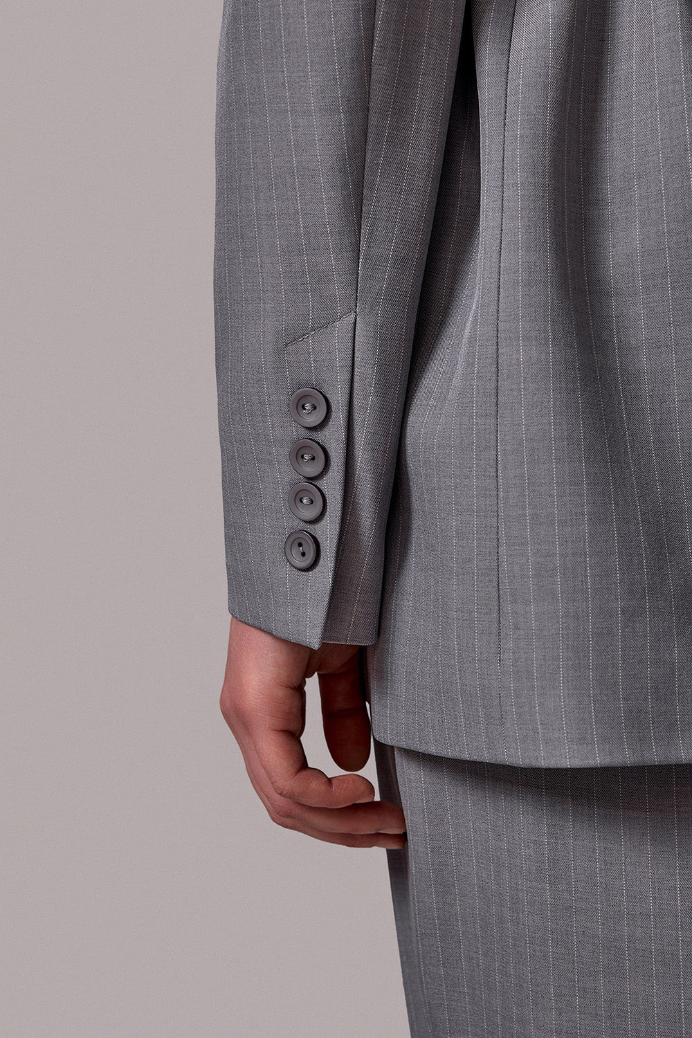 Tailored Pinstripe Belted Jacket