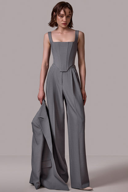 Pinstripe Structured Corset Top