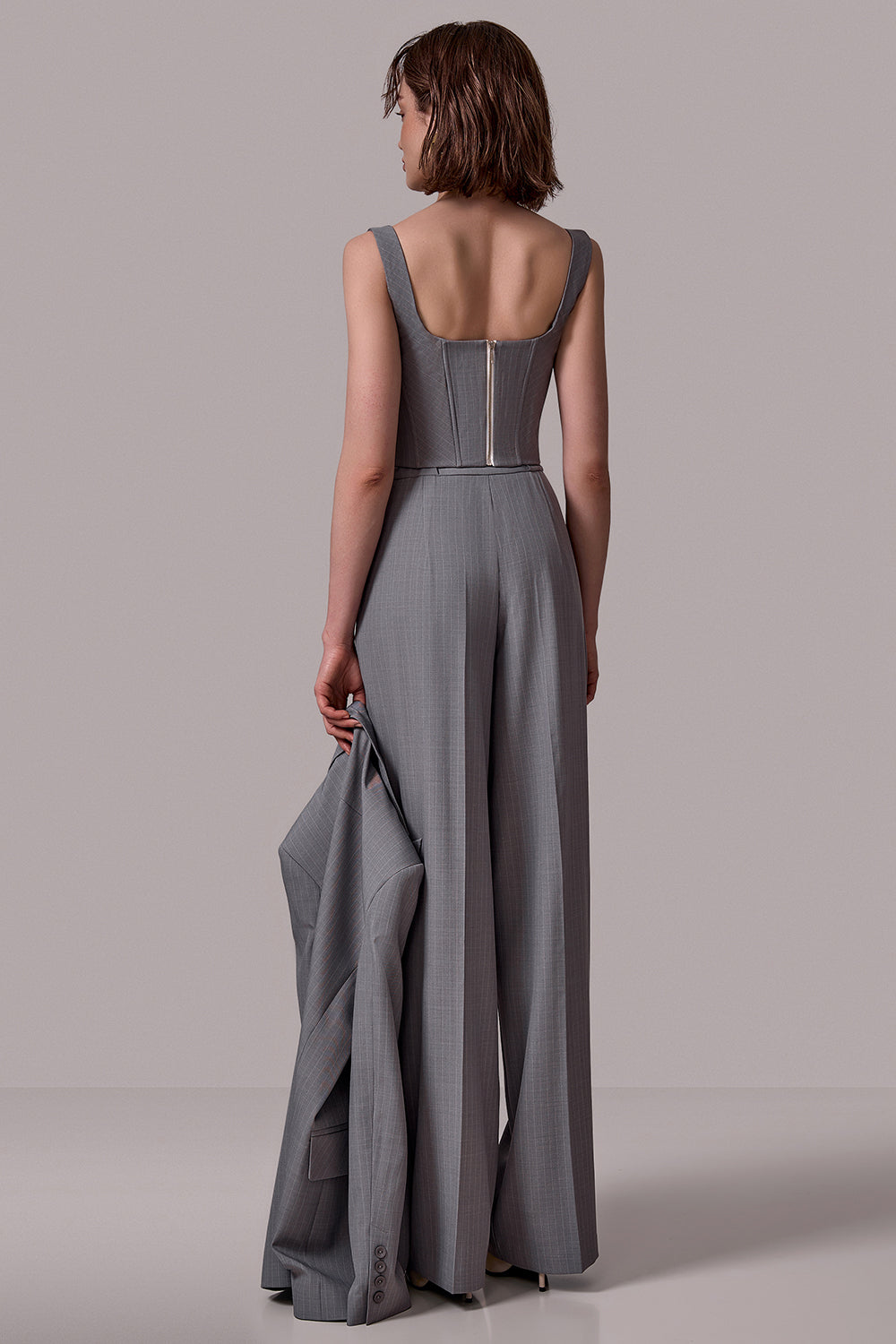 Pinstripe Structured Corset Top
