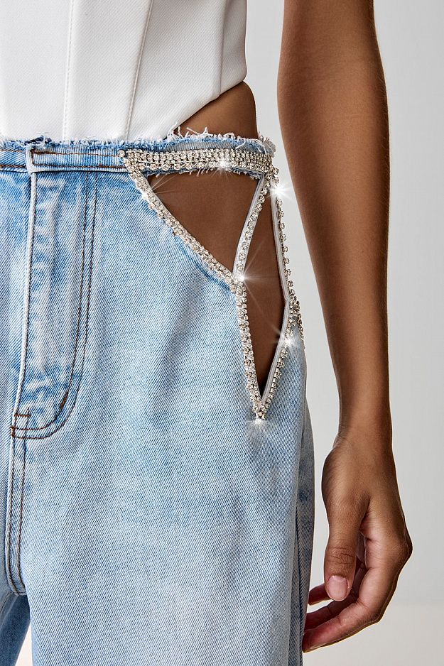 Jeans with Decorative Cut-Outs