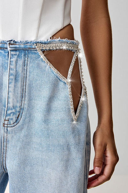 Jeans with Decorative Cut-Outs