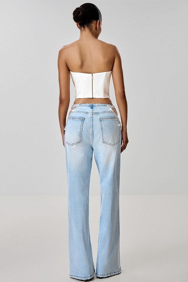 Jeans with Decorative Cut-Outs