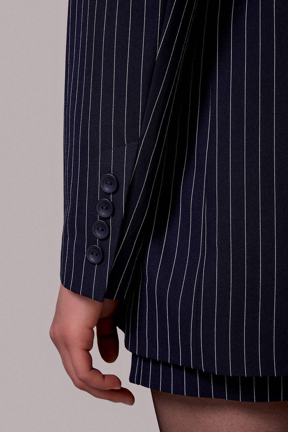 Tailored Pinstripe Belted Jacket