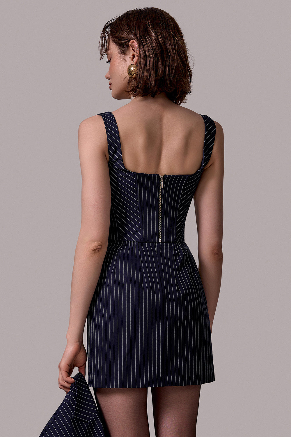 Pinstripe Structured Corset Top