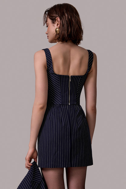 Pinstripe Structured Corset Top
