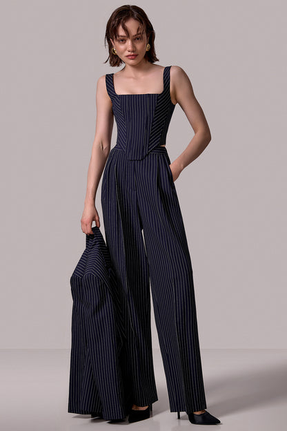 Pinstripe Structured Corset Top