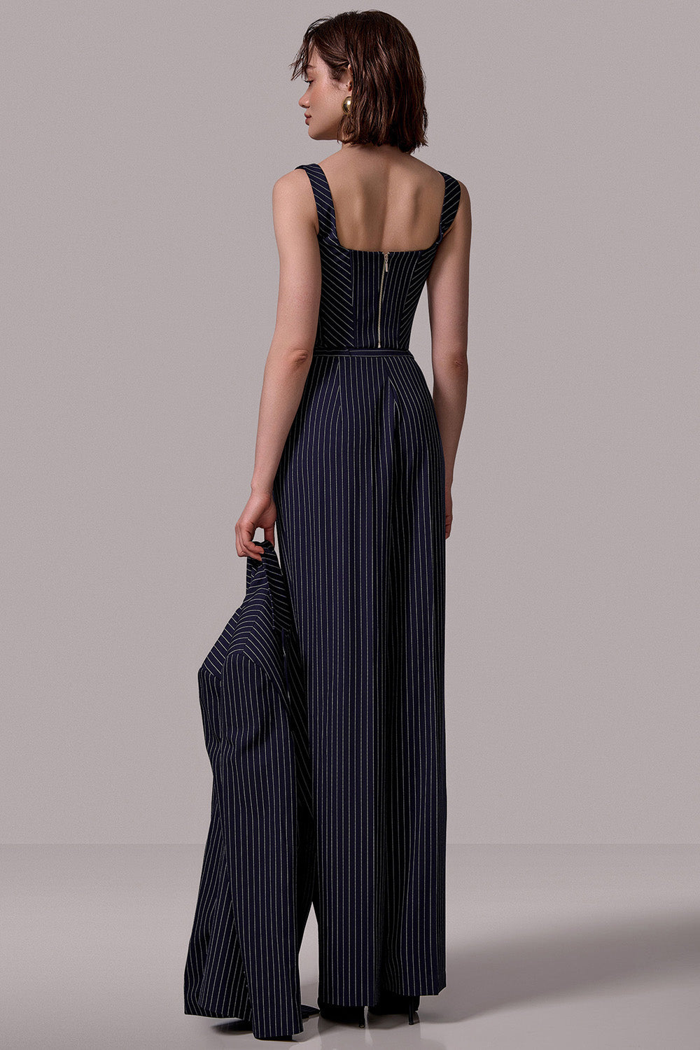 Pinstripe Structured Corset Top