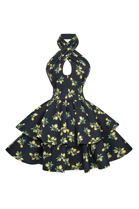 Cross-Neck Cotton Dress