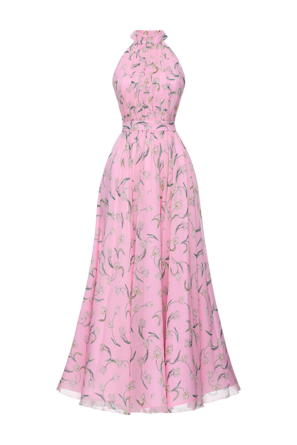 Draped Halter Neck Dress