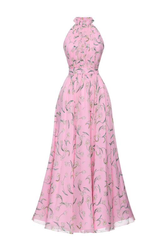 Draped Halter Neck Dress